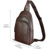 imageGenuine Leather Sling Bag for Women and Men  Vintage Sling Purse Backpack Shoulder Crossbody Chest BagCoffee