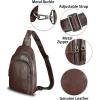 imageGenuine Leather Sling Bag for Women and Men  Vintage Sling Purse Backpack Shoulder Crossbody Chest BagCoffee