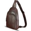 imageGenuine Leather Sling Bag for Women and Men  Vintage Sling Purse Backpack Shoulder Crossbody Chest BagCoffee