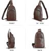 imageGenuine Leather Sling Bag for Women and Men  Vintage Sling Purse Backpack Shoulder Crossbody Chest BagCoffee
