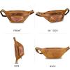imageGenuine Leather Waist Bag Fanny Pack Purse Multifunction Travel Pouch Hiking Sling Bag Multiple Pockets for Running and Cycling Brown