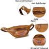 imageGenuine Leather Waist Bag Fanny Pack Purse Multifunction Travel Pouch Hiking Sling Bag Multiple Pockets for Running and Cycling Brown