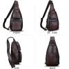 imageLRTO Genuine Leather Sling Bag Hiking Sling Backpacks Retro Handmade Crossbody Purse Chest Daypack Antitheft Shoulder Bag Coffee