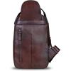 imageLRTO Genuine Leather Sling Bag for Men Crossbody Backpack Handmade Hiking Daypack Motorcycle Chest Shoulder Purse Coffee