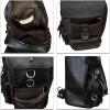 imageLRTO Genuine Leather Sling Bag for Men and Women Crossbody Backpack Handmade Chest Bag Hiking Daypack Purse PouchBlack