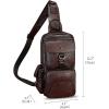 imageLRTO Genuine Leather Sling Bag for Men and Women Crossbody Backpack Handmade Chest Bag Hiking Daypack Purse PouchCoffee