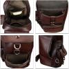 imageLRTO Genuine Leather Sling Bag for Men and Women Crossbody Backpack Handmade Chest Bag Hiking Daypack Purse PouchCoffee