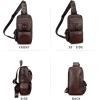 imageLRTO Genuine Leather Sling Bag for Men and Women Crossbody Backpack Handmade Chest Bag Hiking Daypack Purse PouchCoffee