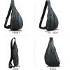 imageLRTO Genuine Leather Sling Bag for Men and Women Vintage Real Leather Crossbody Chest Bags Backpack Purse for Travel HikingBlack