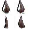 imageLRTO Genuine Leather Sling Bag for Men and Women Vintage Real Leather Crossbody Chest Bags Backpack Purse for Travel HikingCoffee