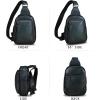 imageLRTO Genuine Leather Small Sling Bag for Women and Men Crossbody Bag Chest Bag Sling Backpack Purses for Hiking Sports TravelBlack