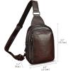 imageLRTO Genuine Leather Small Sling Bag for Women and Men Crossbody Bag Chest Bag Sling Backpack Purses for Hiking Sports TravelCoffee
