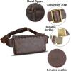 imageLRTO Genuine Leather Waist Bag Fanny Packs Hip Bag for Women and Men Real Leather Small Fanny Bag Sling Bag Crossbody Bags Chest Purses Black LRTO15006Coffee