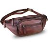 imageGenuine Leather Fanny Pack for Women and Men Leather Waist Bag Fashion Sling Bag Shoulder Crossbody Bag Sling Backpack BrownCoffee