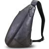 imageGenuine Leather Silng Bag for Women and Men Vintage Leather Sling Backpack Shoulder Crossbody Bag Chest PursesDarkgrey