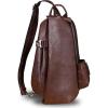 imageGenuine Leather Sling Bag Crossbody Purse Handmade Hiking Daypack Motorcycle Bag Retro Shoulder Backpack Vintage Chest Pack CoffeeCoffee