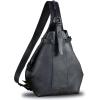 imageGenuine Leather Sling Bag for Men and Women Large Real Leather Sling Backpack Shoulder Crossbody Bag Chest BagsBlack