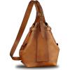 imageGenuine Leather Sling Bag for Men and Women Large Real Leather Sling Backpack Shoulder Crossbody Bag Chest BagsBrown