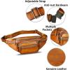 imageGenuine Leather Fanny Packs for Women and Men Waist Bag Vintage Hip Bum Bag Over Shoulder Crossbody Sling Bag BrownBrown