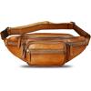 imageGenuine Leather Fanny Packs for Women and Men Waist Bag Vintage Hip Bum Bag Over Shoulder Crossbody Sling Bag BrownBrown