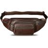 imageGenuine Leather Fanny Packs for Women and Men Waist Bag Vintage Hip Bum Bag Over Shoulder Crossbody Sling Bag BrownCoffee