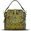 imageGenuine Leather Purses and Handbags for Women Retro Embossed Crossbody Shoulder Bag Satchel PouchesKhaki