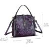 imageGenuine Leather Purses and Handbags for Women Retro Embossed Crossbody Shoulder Bag Satchel PouchesPurple