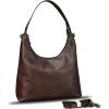 imageGenuine Leather Hobo Bag for Women Tote Bag Vintage Crossbody Shoulder Bag Satchel Purse HandbagCoffee