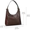 imageGenuine Leather Hobo Bag for Women Tote Bag Vintage Crossbody Shoulder Bag Satchel Purse HandbagCoffee