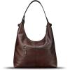 imageGenuine Leather Hobo Bag for Women Tote Bag Vintage Crossbody Shoulder Bag Satchel Purse HandbagCoffee