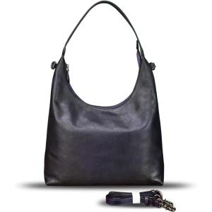 imageGenuine Leather Hobo Bag for Women Tote Bag Vintage Crossbody Shoulder Bag Satchel Purse HandbagPurple