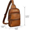 image:imageLRTO Genuine Leather Sling Bag for Men and Women Full Grain Sling Backpack Purse Over Shoulder BagBrown
