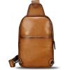 image:imageLRTO Genuine Leather Sling Bag for Men and Women Full Grain Sling Backpack Purse Over Shoulder BagBrown