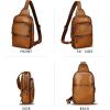 image:imageLRTO Genuine Leather Sling Bag for Men and Women Full Grain Sling Backpack Purse Over Shoulder BagBrown