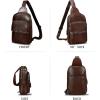 image:imageLRTO Genuine Leather Sling Bag for Men and Women Full Grain Sling Backpack Purse Over Shoulder BagCoffee