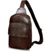 image:imageLRTO Genuine Leather Sling Bag for Men and Women Full Grain Sling Backpack Purse Over Shoulder BagCoffee