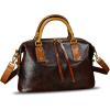 image:imageGenuine Leather Purses Handbags for Women Vintage Designer Crossbody Shoulder Bag Satchel BagCoffee