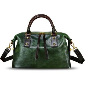 image:imageGenuine Leather Purses Handbags for Women Vintage Designer Crossbody Shoulder Bag Satchel BagGreen