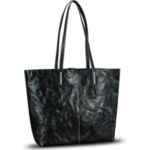 image:imageGenuine Leather Tote Bag for Women Desinger Purses Handbags Full Grain Leather Shoulder Bag for Work Daily UseBlack