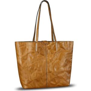 image:imageGenuine Leather Tote Bag for Women Desinger Purses Handbags Full Grain Leather Shoulder Bag for Work Daily UseBrown