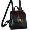 image:imageGenuine Leather Small Backpack Purse for Women Knapsack Casual Daypack College Back Bag BrownBlack