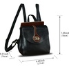 image:imageGenuine Leather Small Backpack Purse for Women Knapsack Casual Daypack College Back Bag BrownBlack