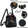 image:imageGenuine Leather Small Backpack Purse for Women Knapsack Casual Daypack College Back Bag BrownBlack