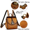 image:imageGenuine Leather Small Backpack Purse for Women Knapsack Casual Daypack College Back Bag BrownBrown