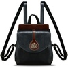 image:imageGenuine Leather Small Backpack Purse for Women Knapsack Casual Daypack College Back Bag BrownBlack