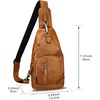 image:imageGenuine Leather Sling Bag for Men and Women Full Grain Sling Backpack Crossbody Over Shoulder PurseBrown