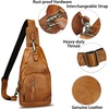 image:imageGenuine Leather Sling Bag for Men and Women Full Grain Sling Backpack Crossbody Over Shoulder PurseBrown