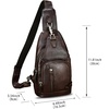 image:imageGenuine Leather Sling Bag for Men and Women Full Grain Sling Backpack Crossbody Over Shoulder PurseCoffee