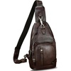 image:imageGenuine Leather Sling Bag for Men and Women Full Grain Sling Backpack Crossbody Over Shoulder PurseCoffee