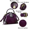 image:imageGenuine Leather Purses for Women Handbags Classical Desinger Doctor Bag Crossbody Shoulder BagPurple
